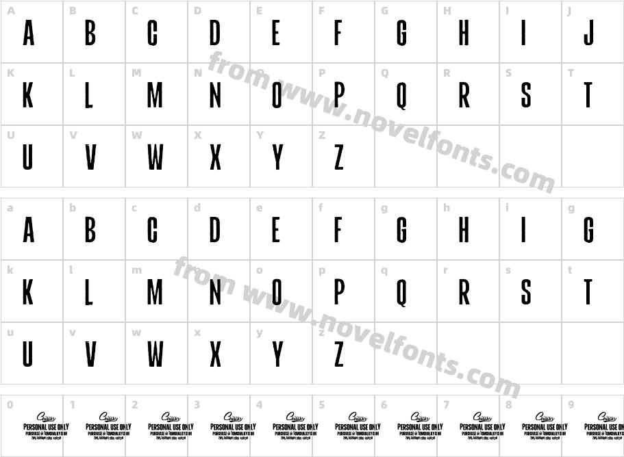 TC Headliner Print RegularCharacter Map