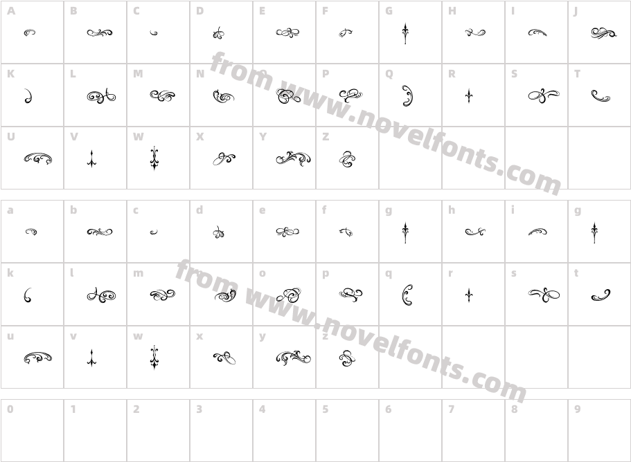 TENSION ORNAMENTCharacter Map