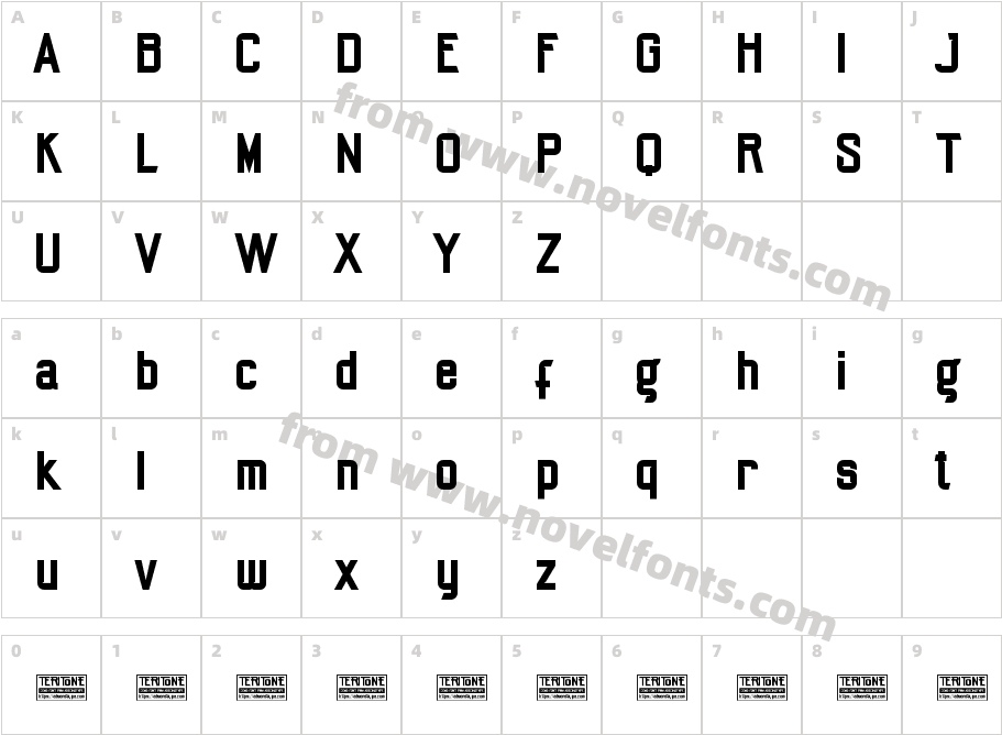 TERITONECharacter Map