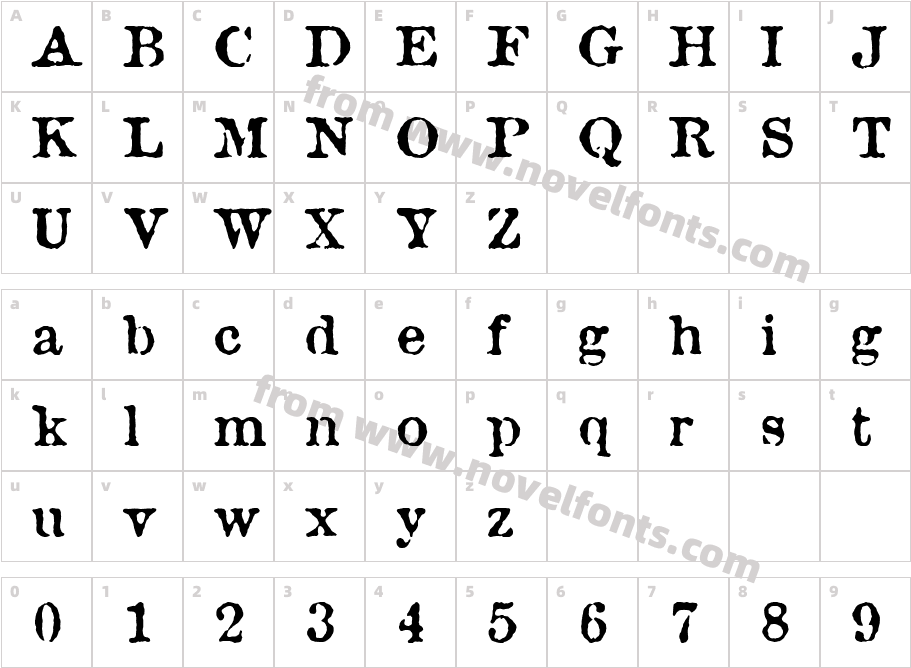 Antique TypeCharacter Map