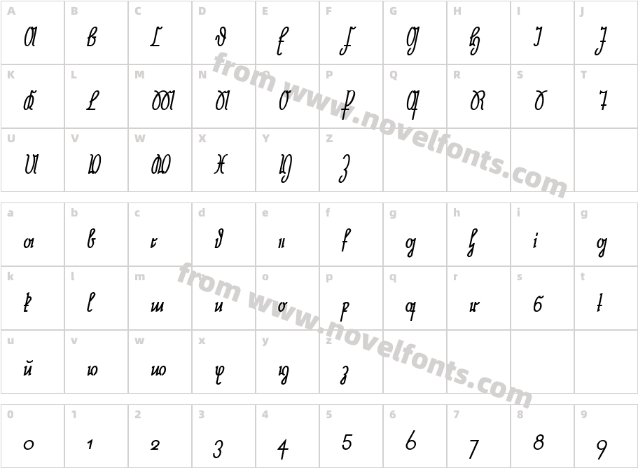 NeueRudelskopf-BoldItalicCharacter Map