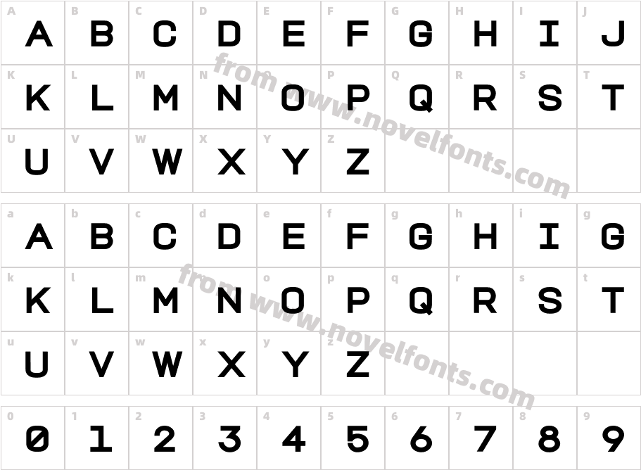 TROS BoldCharacter Map