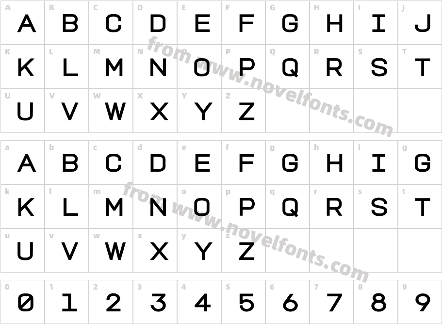 TROS MediumCharacter Map