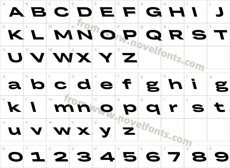 TRY Grtsk Bold Giga BackslantCharacter Map