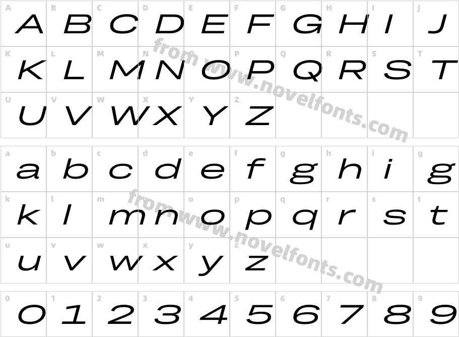 TRY Grtsk Giga SlantCharacter Map