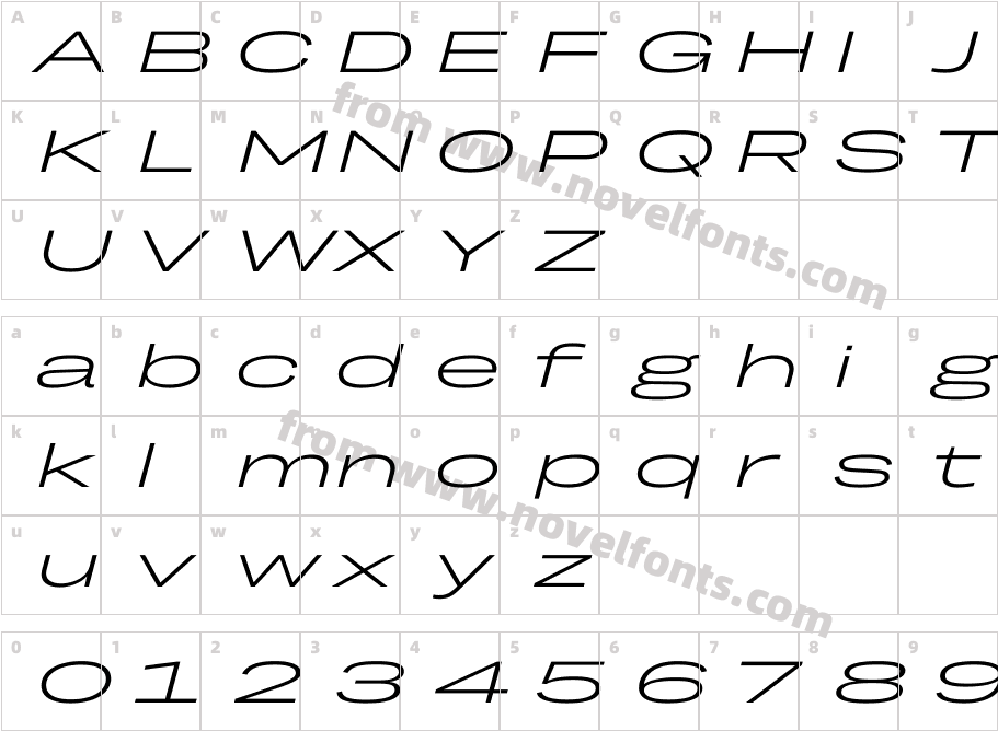 TRY Grtsk Light Mega SlantCharacter Map