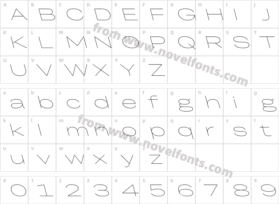 TRY Grtsk Thin Giga BackslantCharacter Map