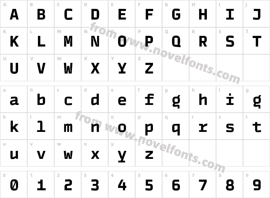 TT Autonomous Mono W03 BoldCharacter Map