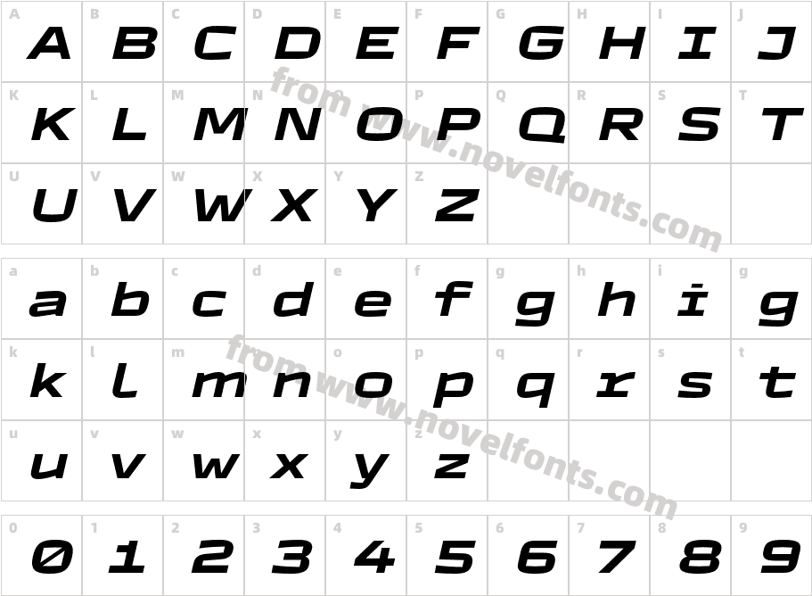 TT Autonomous W05 Demi Bold ItCharacter Map