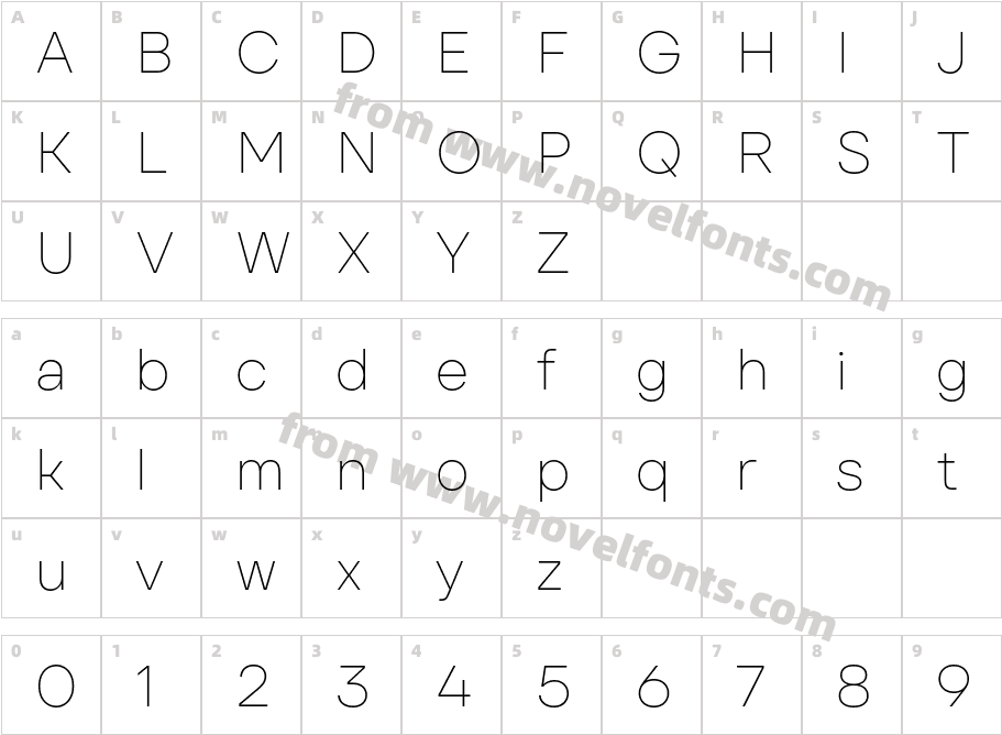 TT Firs Text ThinCharacter Map