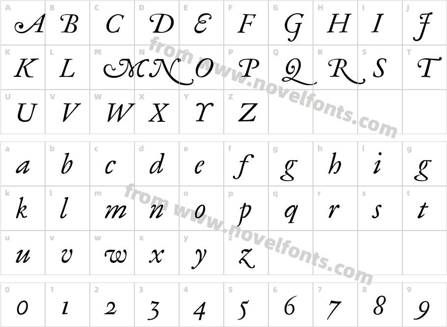 AntiqueAncienneCE-ItalicCharacter Map