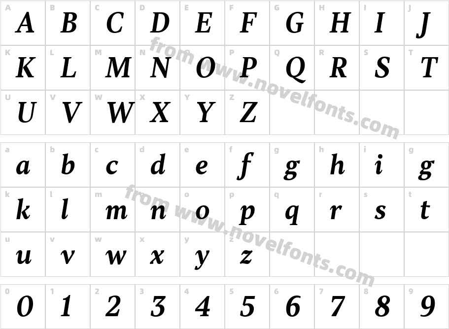 TT Jenevers Trl Bold ItalicCharacter Map