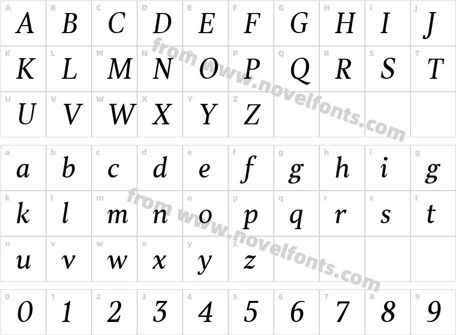 TT Jenevers Trl ItalicCharacter Map