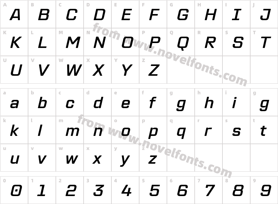 TT Lakes Neue Trial Demi Bold ItalicCharacter Map