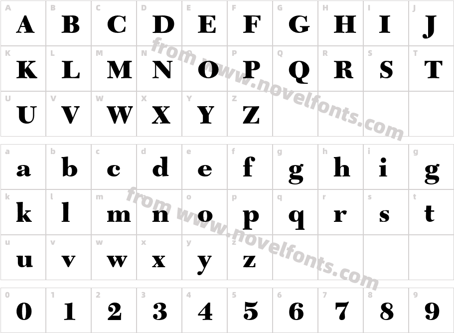 New Caledonia LT Std SmBoldCharacter Map