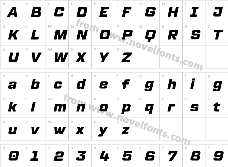 TT Lakes Neue W03 Black ItalicCharacter Map