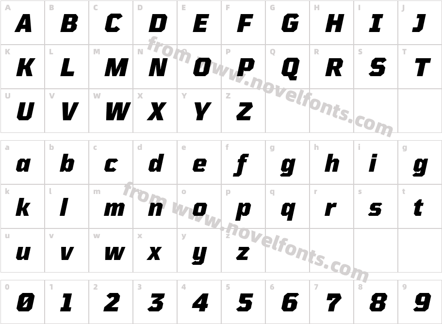 TT Mussels Trl Black ItalicCharacter Map