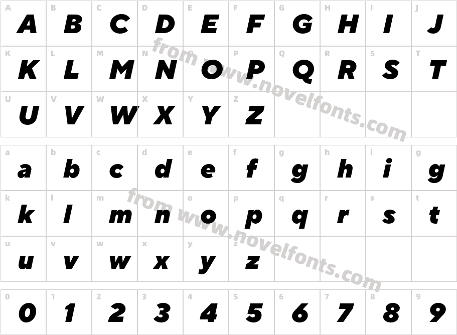 TT Norms Pro Black Italic(1)Character Map