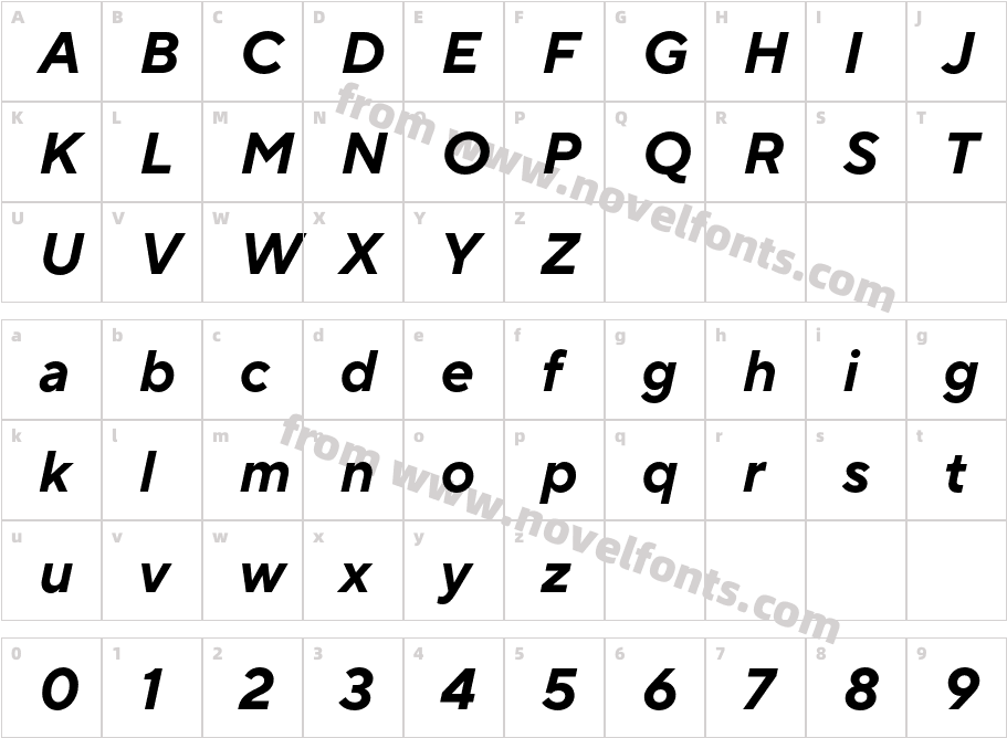 TT Norms Pro Bold Italic(1)Character Map