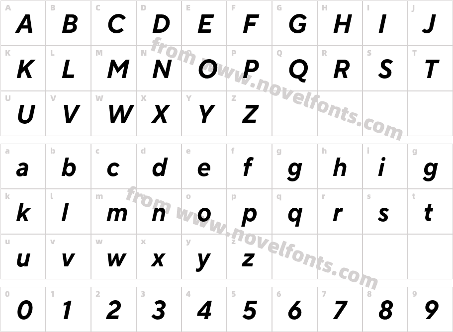 TT Norms Pro Compact Bold ItalicCharacter Map