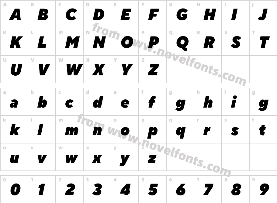 TT Norms Pro Compact Extra Black ItalicCharacter Map