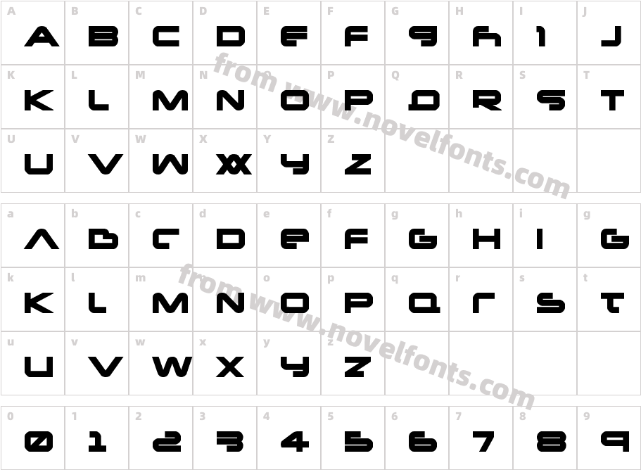 New Mars BoldCharacter Map