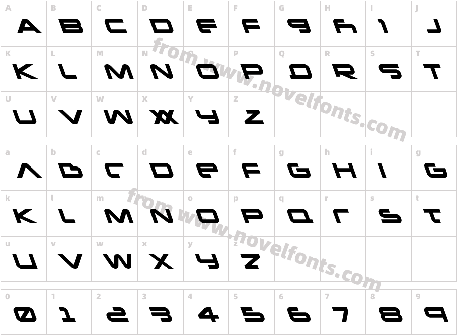 New Mars LeftalicCharacter Map