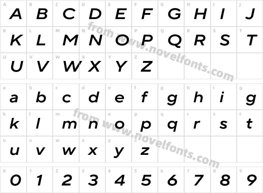 TT Norms Pro Expanded DemiBold ItalicCharacter Map