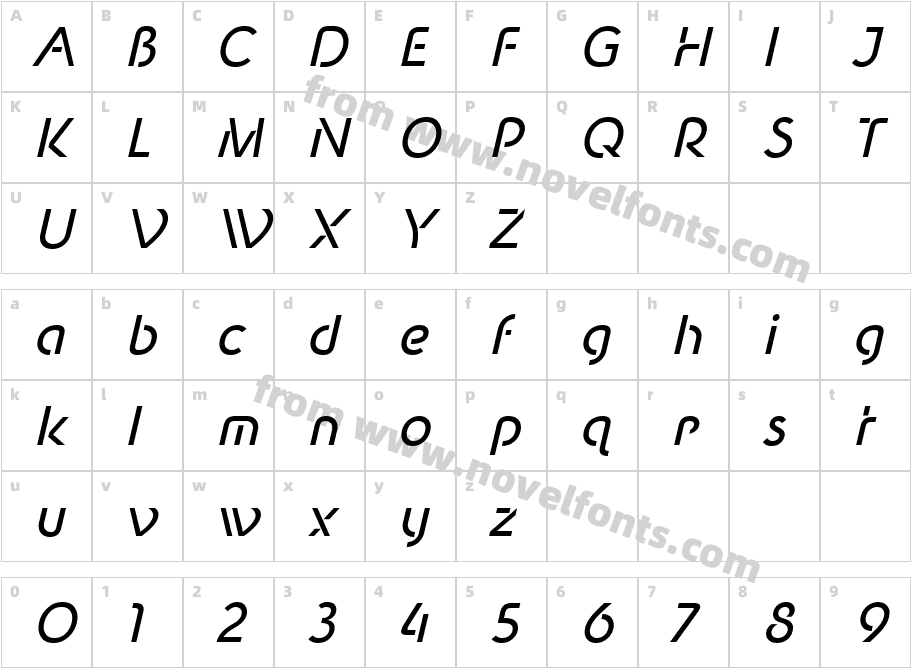 New Shape ObliqueCharacter Map