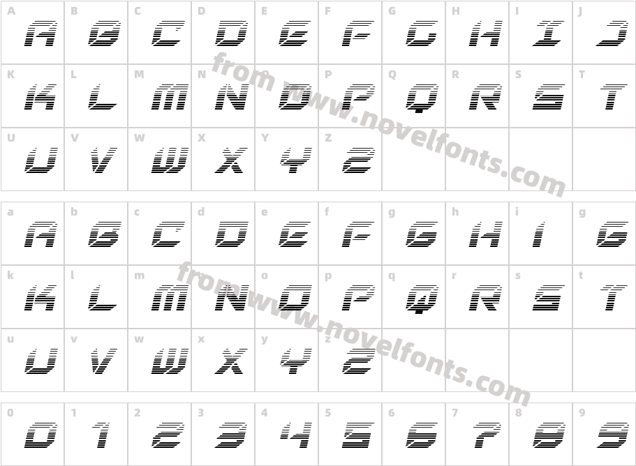 New York Escape Gradient ItalicCharacter Map