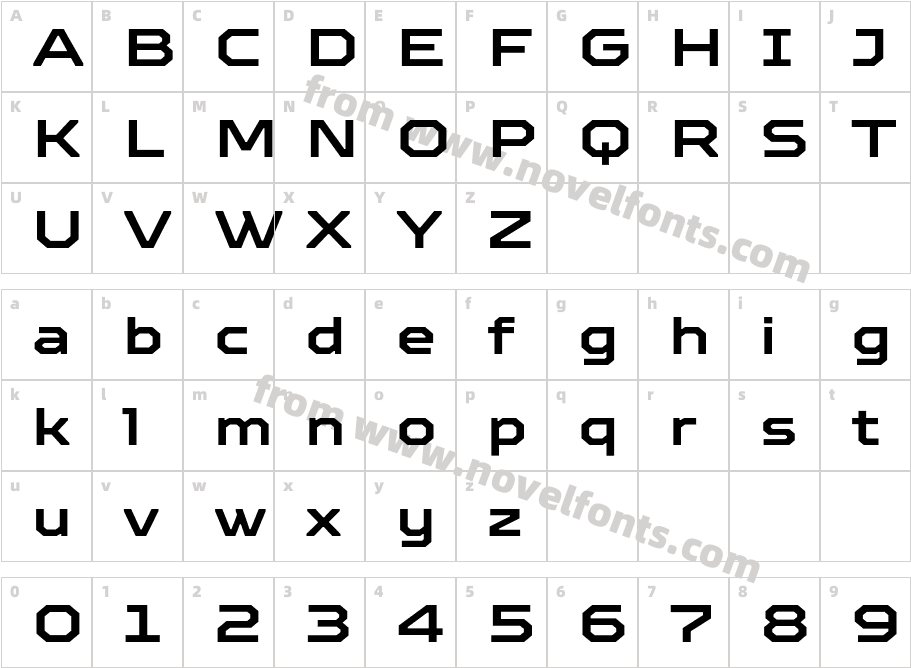 TT Octosquares Exp D BoldCharacter Map