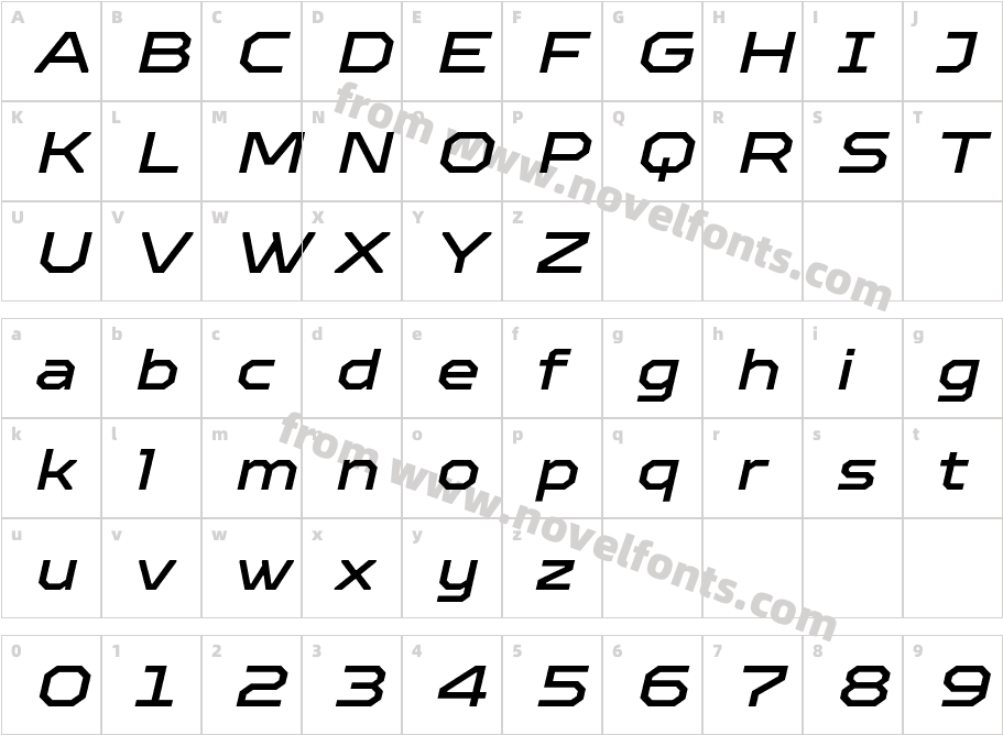 TT Octosquares Exp Medium ItCharacter Map