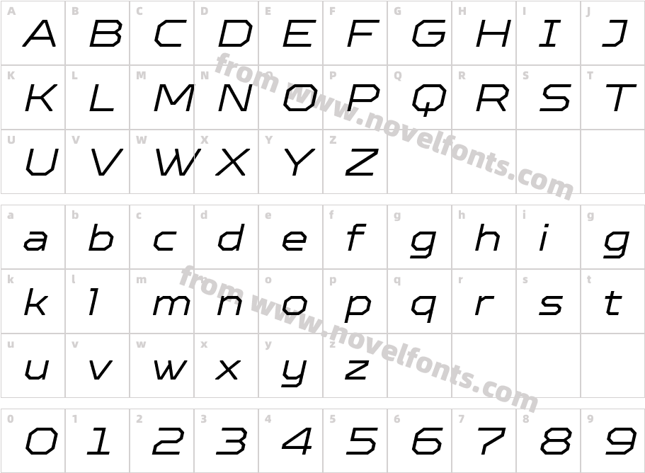 TT Octosquares Expanded W03 Lt ItCharacter Map