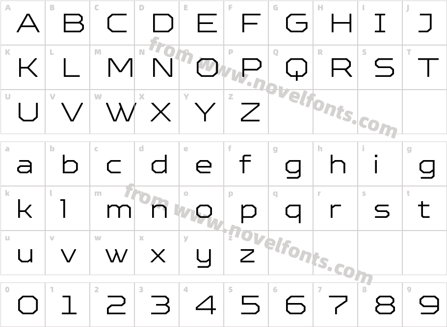 TT Octosquares Expanded W03 X LtCharacter Map
