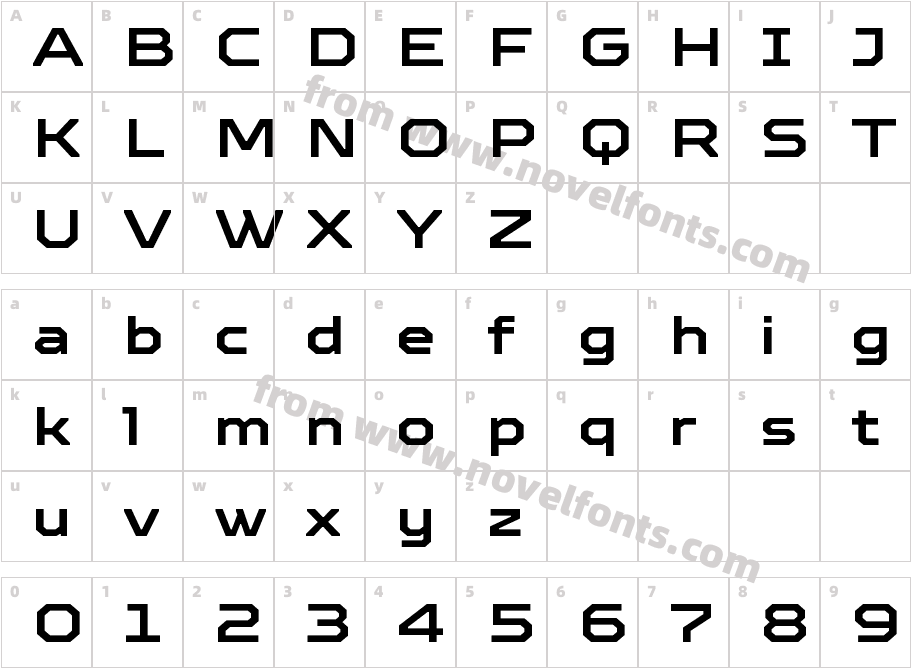 TT Octosquares Expanded W05 Dm BdCharacter Map