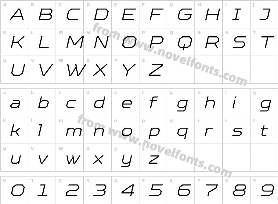 TT Octosquares ExpandedW05X Lt ItCharacter Map