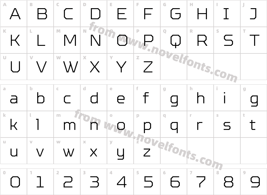TT Octosquares W03 Extra LightCharacter Map