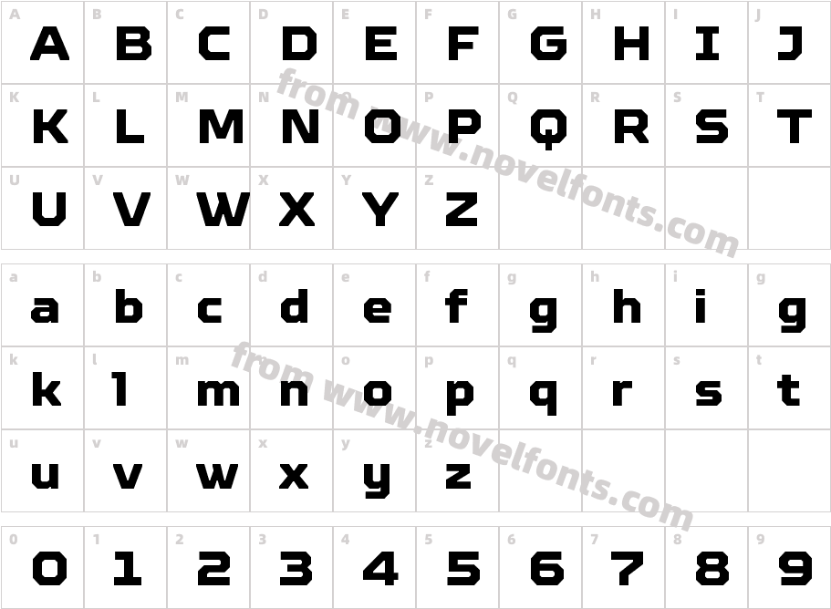 TT Octosquares W05 Extra BoldCharacter Map