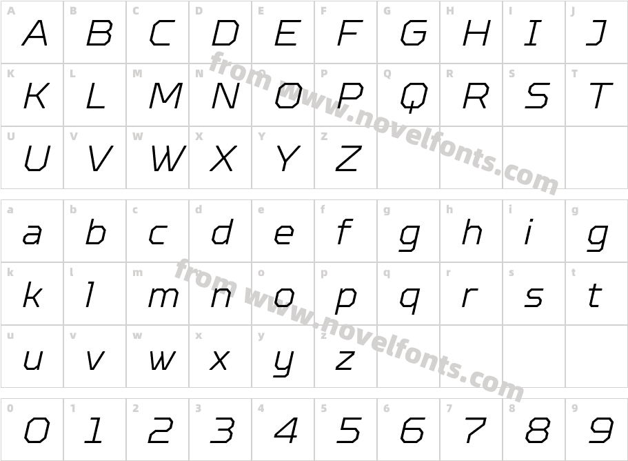 TT Octosquares X Light ItCharacter Map