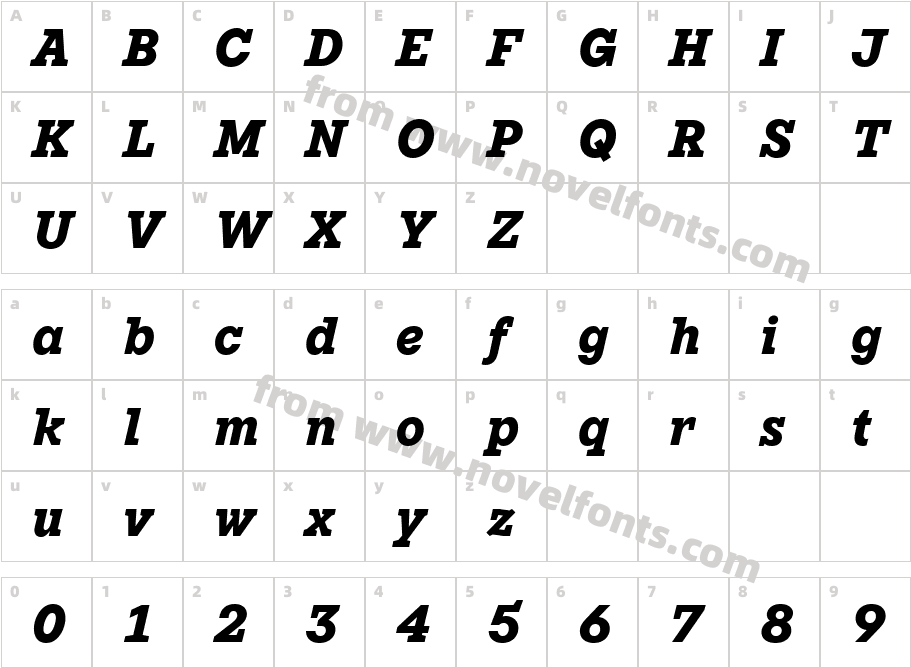 TT Rationalist Extra Bold ItalicCharacter Map