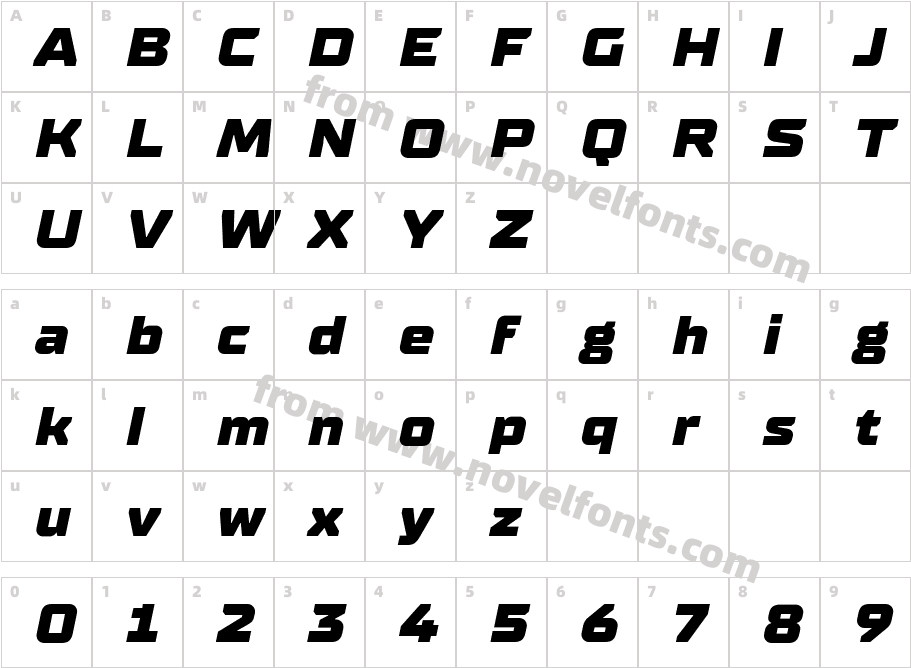 TT Supermolot Neue Exp Black ItCharacter Map