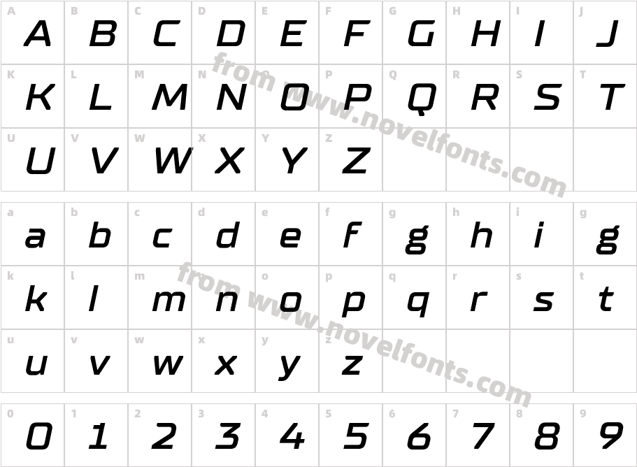 TT Supermolot Neue ExpD Bold ItCharacter Map