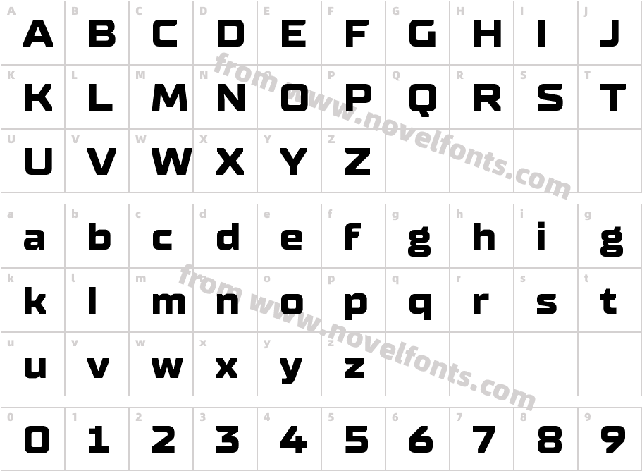 TT Supermolot Neue ExpX BoldCharacter Map