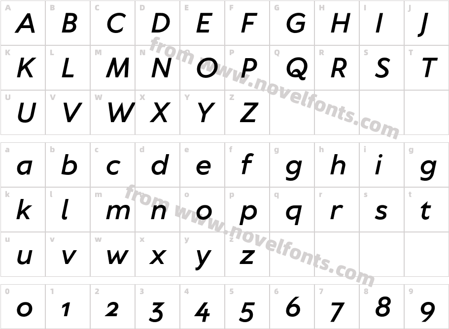 TT Wellingtons Demi Bold ItalicCharacter Map