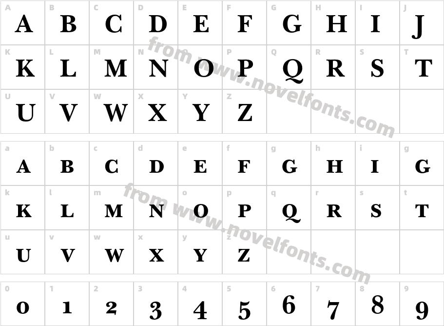 NewBaskerville-BoldSCCharacter Map