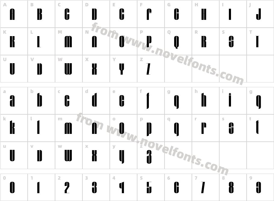 Taboo Pro BoldCharacter Map