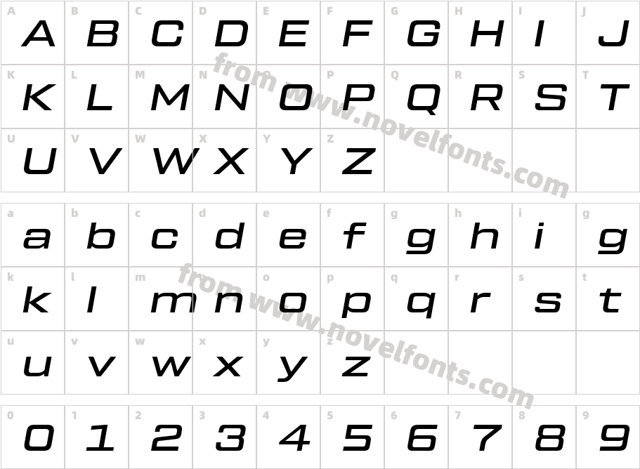 Tactic Sans Extended Medium ItalicCharacter Map