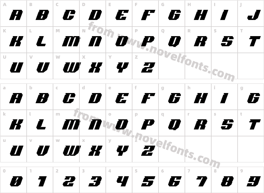 Tactics SlantCharacter Map