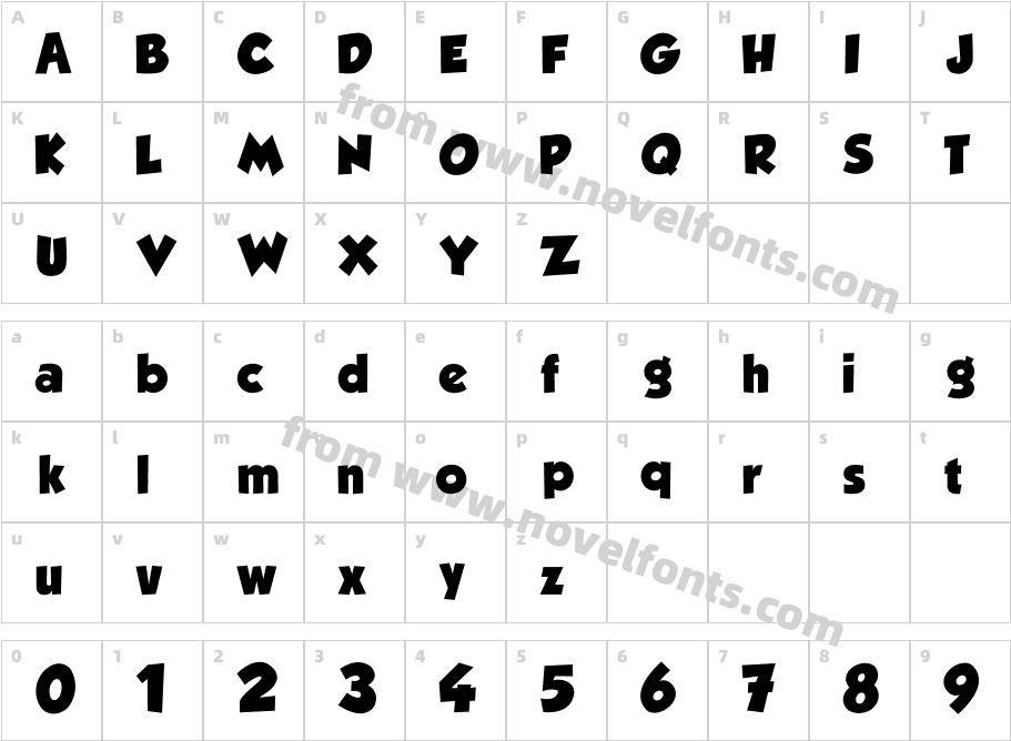 Tadeo Font BoldCharacter Map