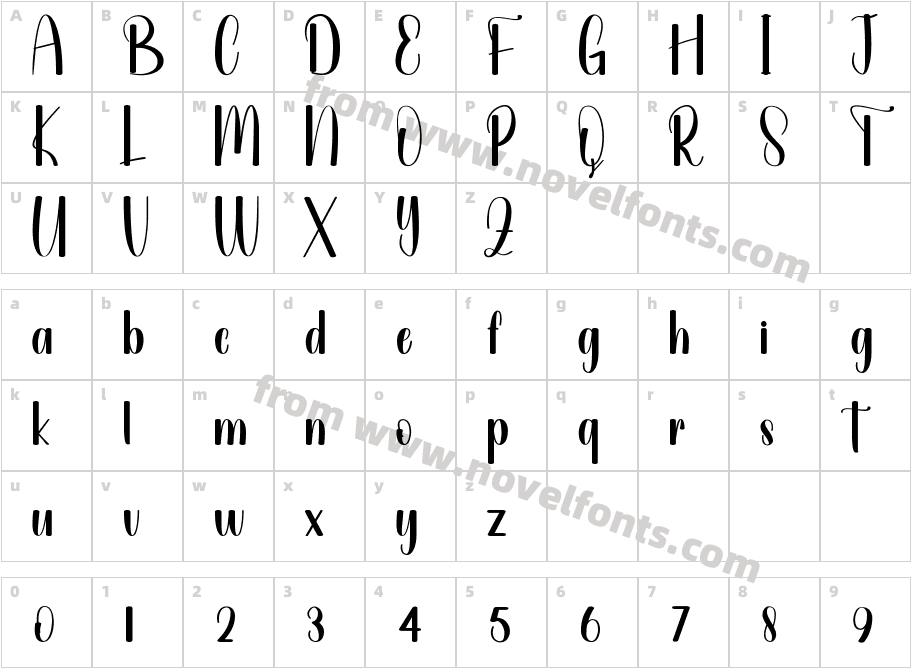 Tailor RegularCharacter Map